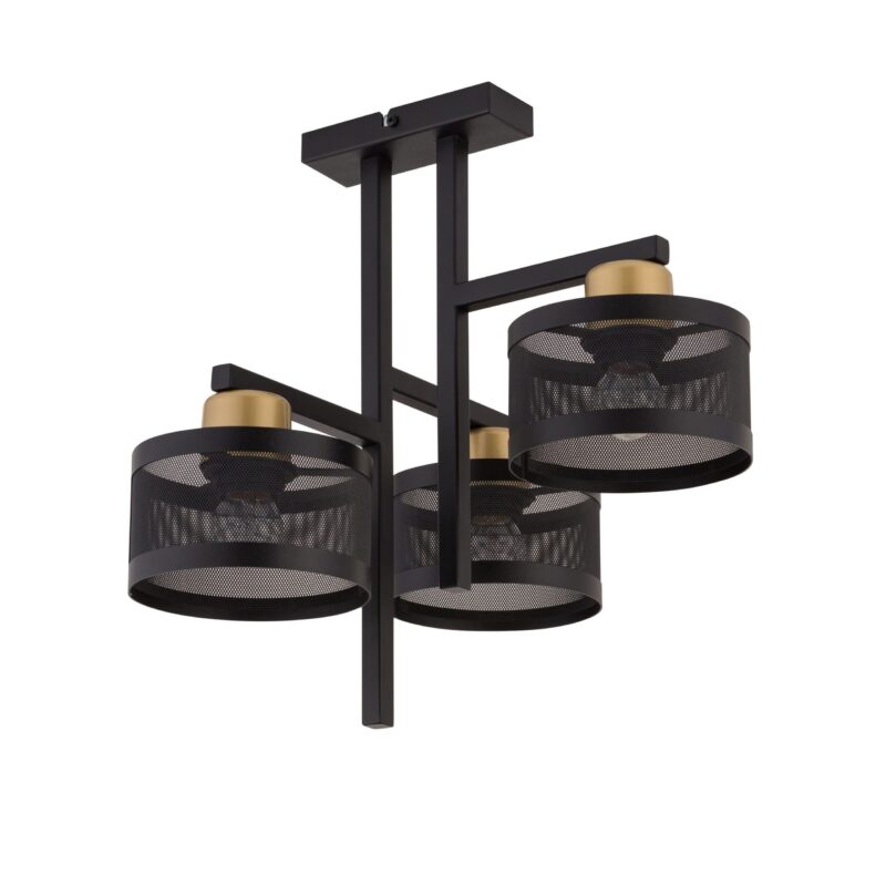 Plafon Sigma Off Czarno/Złoty x3