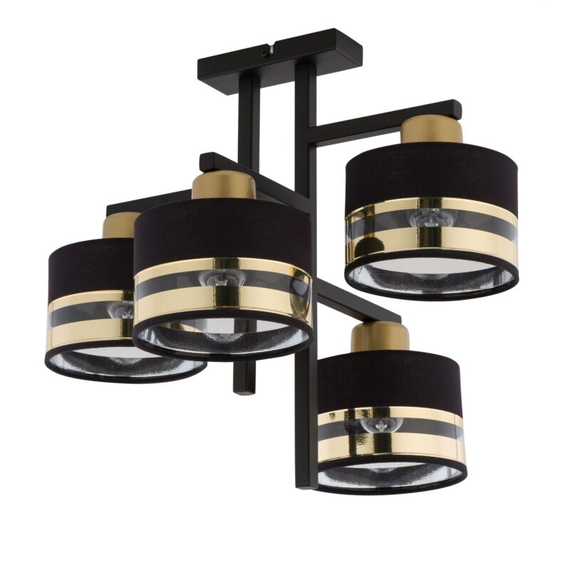 Plafon Sigma Pro Czarno/Złoty x4