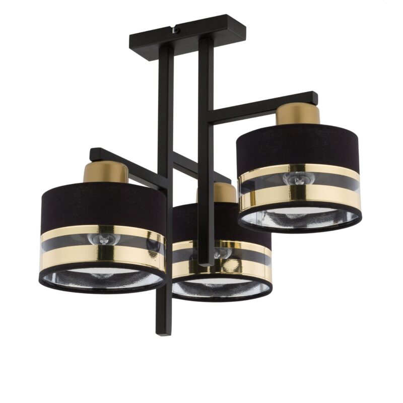 Plafon Sigma Pro Czarno/Złoty x3