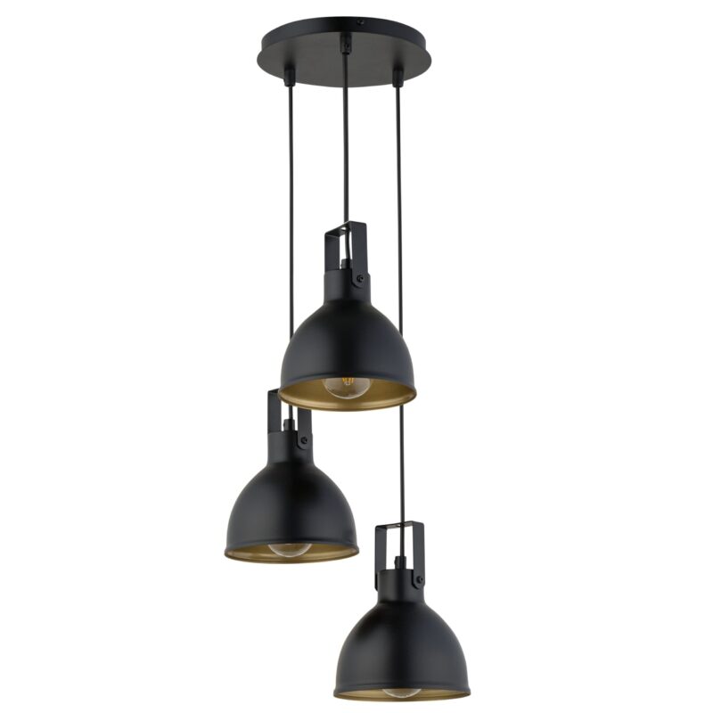 Lampa Wisząca Sigma Mars 3 Koło Czarny/Złoty