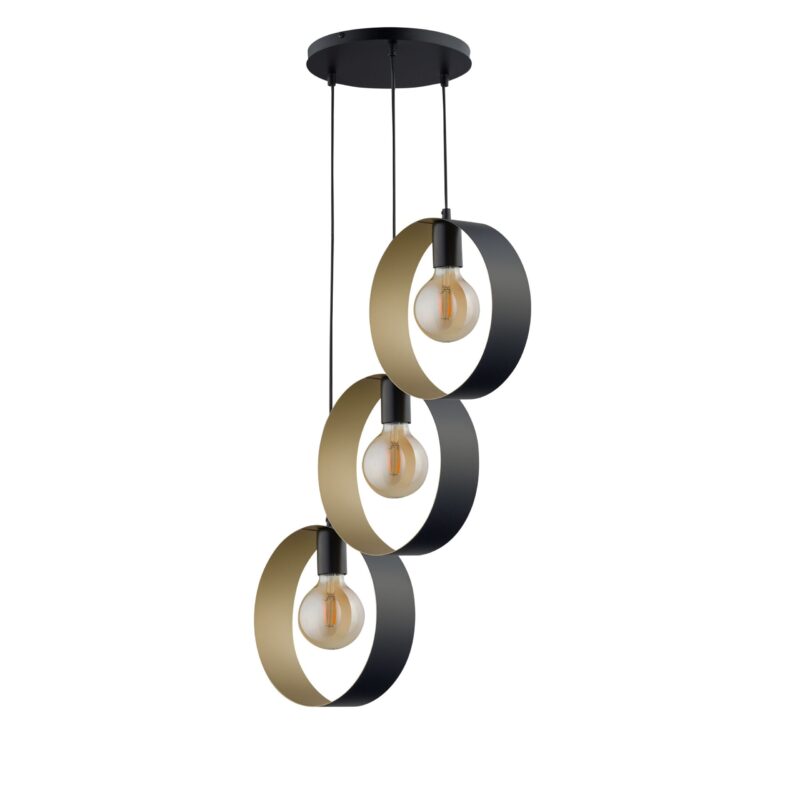 Lampa Wisząca Sigma Happy Czarno/Złota x3