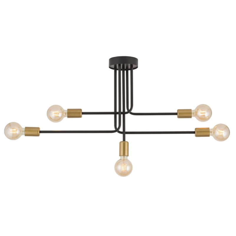 Plafon Sigma Gino Czarny Złoty x5