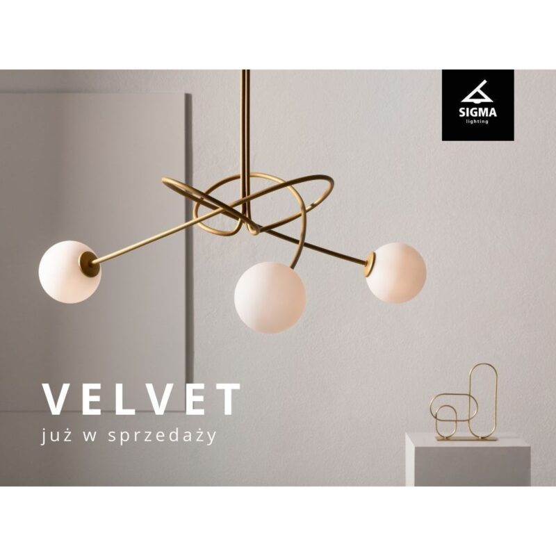 Żyrandol Sigma Velvet Złoty Beż x3