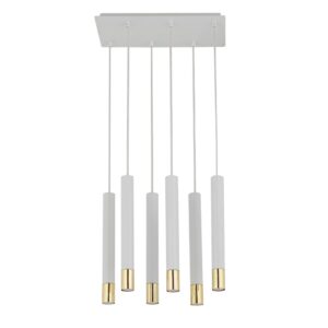 Lampa Wisząca Sigma Sopel Grand Biały/Złoty x6