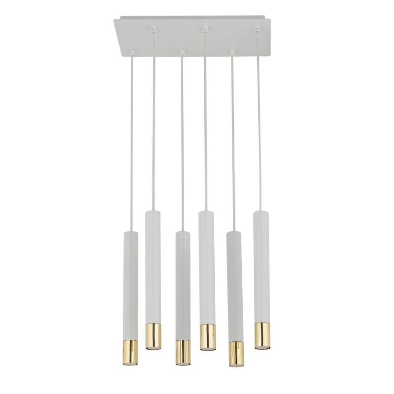 Lampa Wisząca Sigma Sopel Grand Biały/Złoty x6