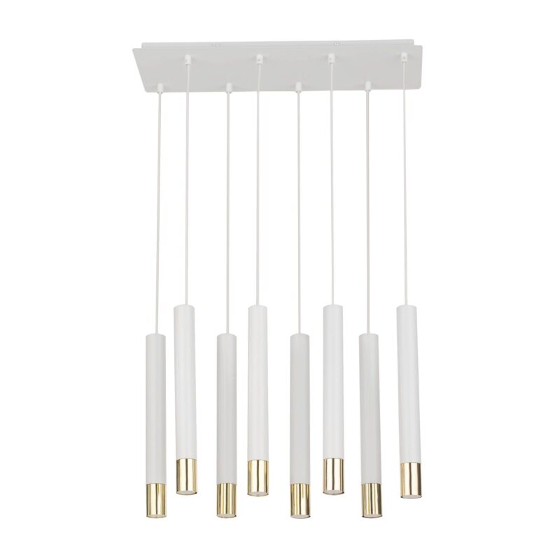 Lampa Wisząca Sigma Sopel Grand Biały/Złoty x8