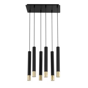 Lampa Wisząca Sigma Sopel Grand Czarny/Złoty x6