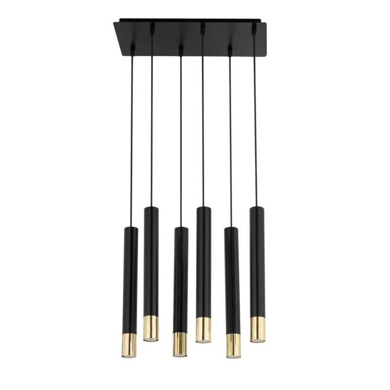 Lampa Wisząca Sigma Sopel Grand Czarny/Złoty x6