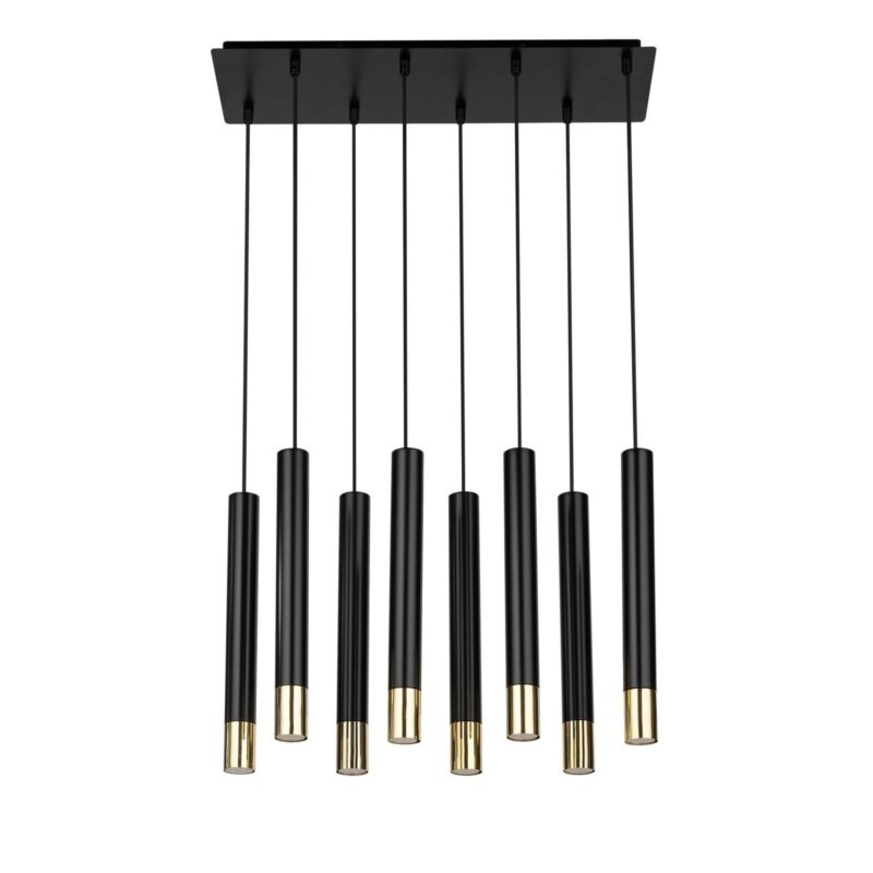 Lampa Wisząca Sigma Sopel Grand Czarny/Złoty x8