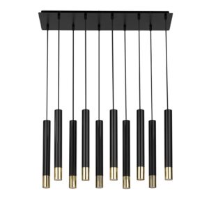 Lampa Wisząca Sigma Sopel Grand Czarny/Złoty x10