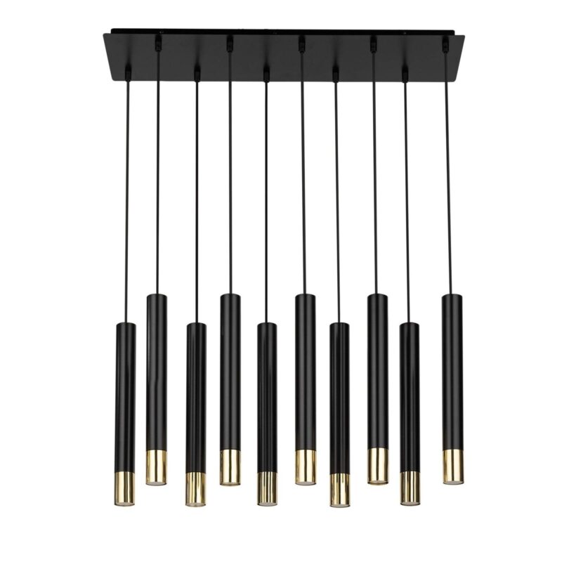 Lampa Wisząca Sigma Sopel Grand Czarny/Złoty x10