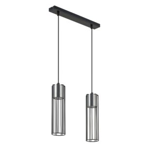 Lampa Wisząca Sigma Fobia Prosty Czarny/Srebrny x2