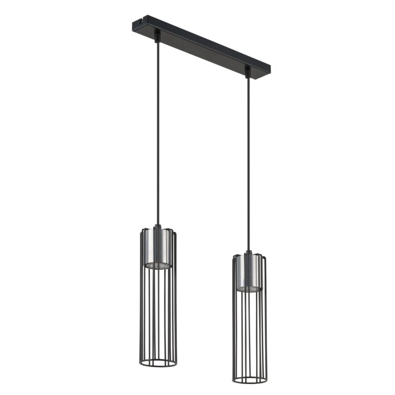 Lampa Wisząca Sigma Fobia Prosty Czarny/Srebrny x2