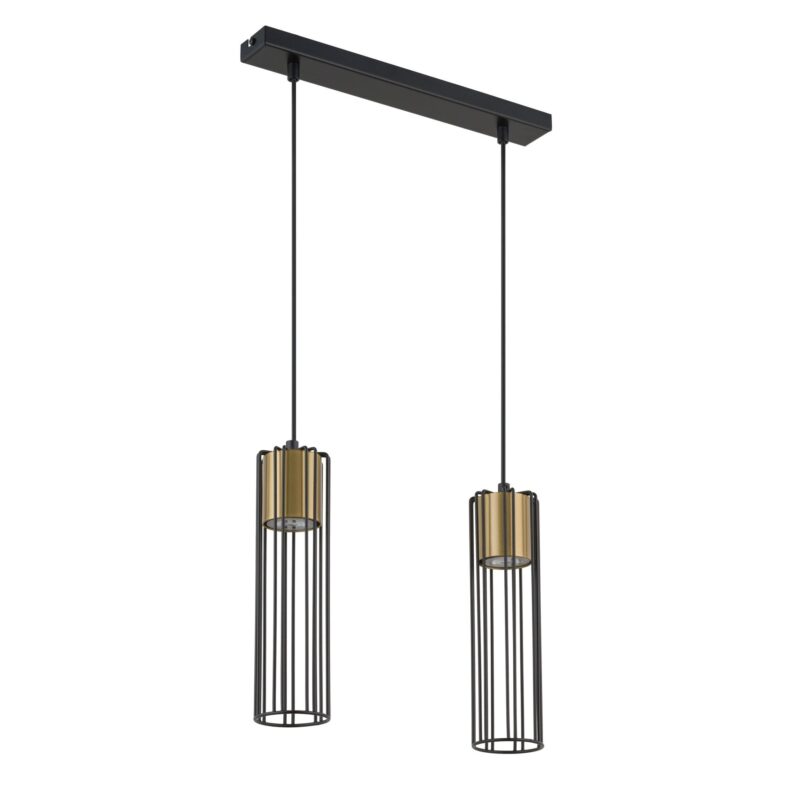 Lampa Wisząca Sigma Fobia Prosty Czarny/Złoty x2