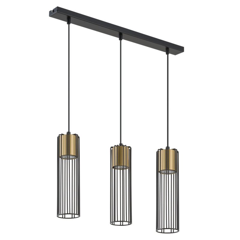 Lampa Wisząca Sigma Fobia Prosty Czarny/Złoty x3