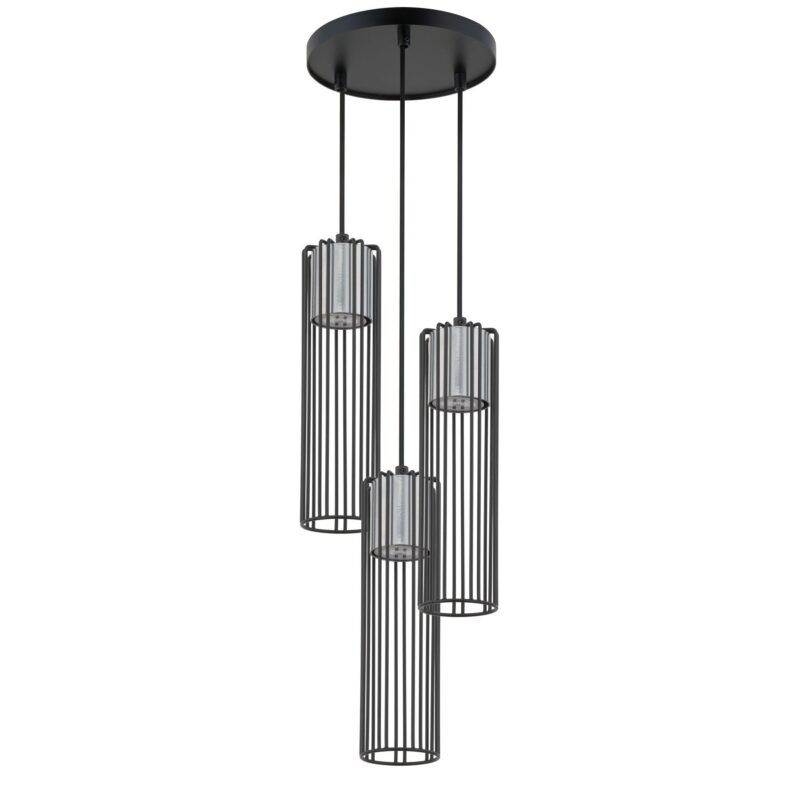 Lampa Wisząca Sigma Fobia Koło Czarny/Srebrny x3