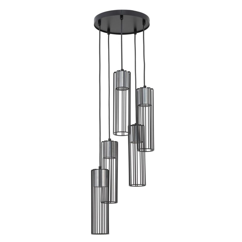 Lampa Wisząca Sigma Fobia Koło Czarny/Srebrny x5