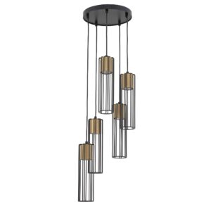 Lampa Wisząca Sigma Fobia Koło Czarny/Złoty x5