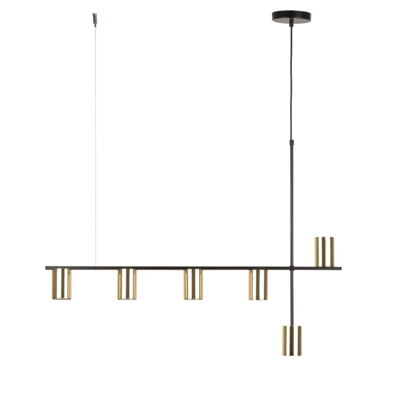 Lampa Wisząca Sigma Vendo Czarny Mosiądzowany x6