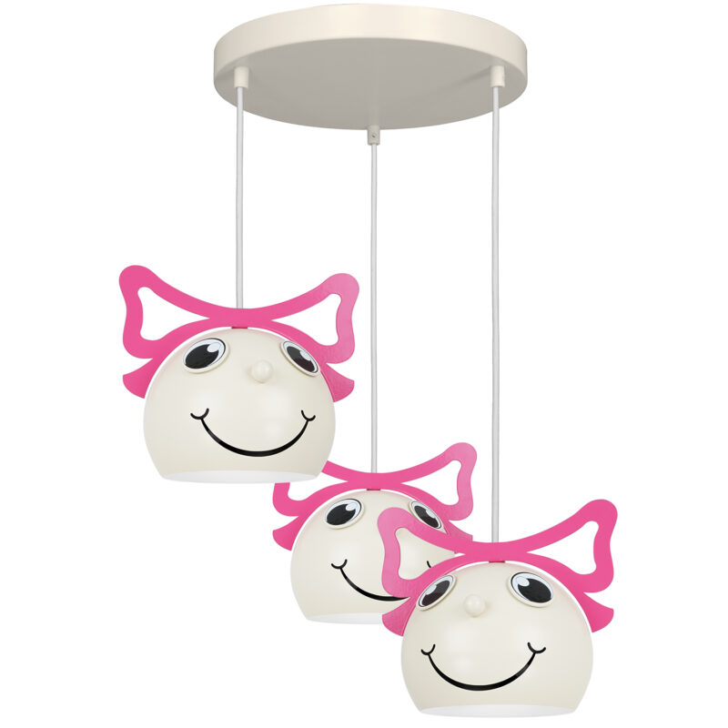 Żyrandol Luminex Bambini Girl Pink Bow x3