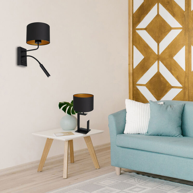 Lampa biurkowa z abażurem Luminex H450 czarna 3403 x1 - obrazek 4