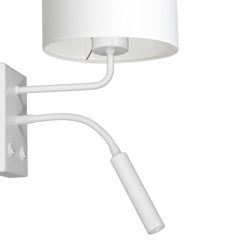Kinkiet z abażurem Luminex Arden 3423 G9+E27 biały x1 - obrazek 3