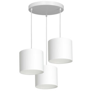 Żyrandol z abażurem Luminex Arden 3430 talerz 300mm biały x3