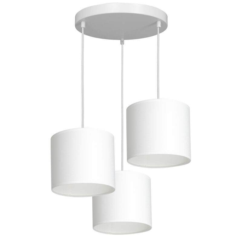 Żyrandol z abażurem Luminex Arden 3430 talerz 300mm biały x3