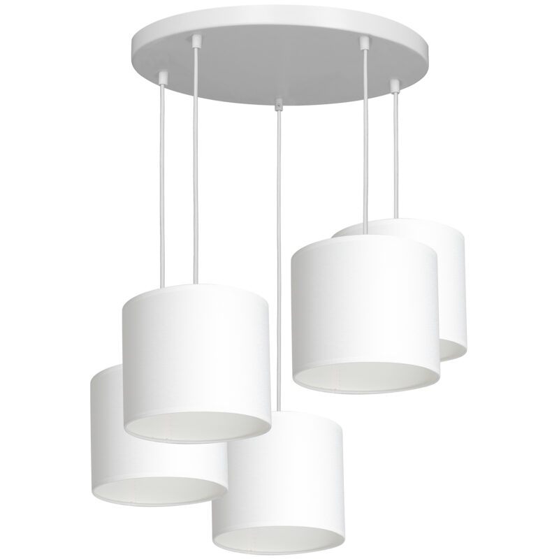 Żyrandol z abażurem Luminex Arden 3431 talerz 440mm biały x5