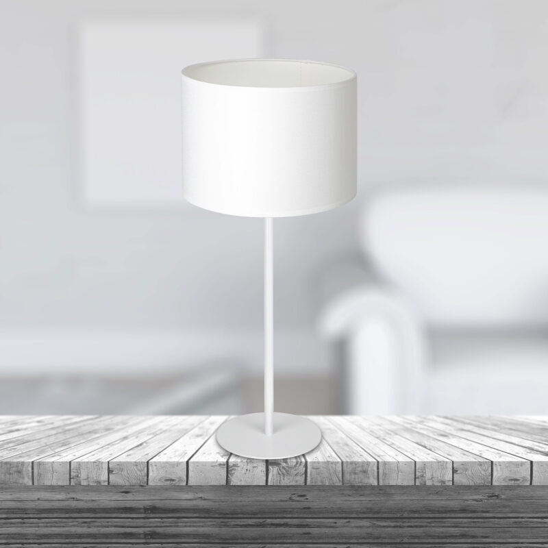 Lampa biurkowa z abażurem Luminex Arden 3433 H58 biała x1 - obrazek 4