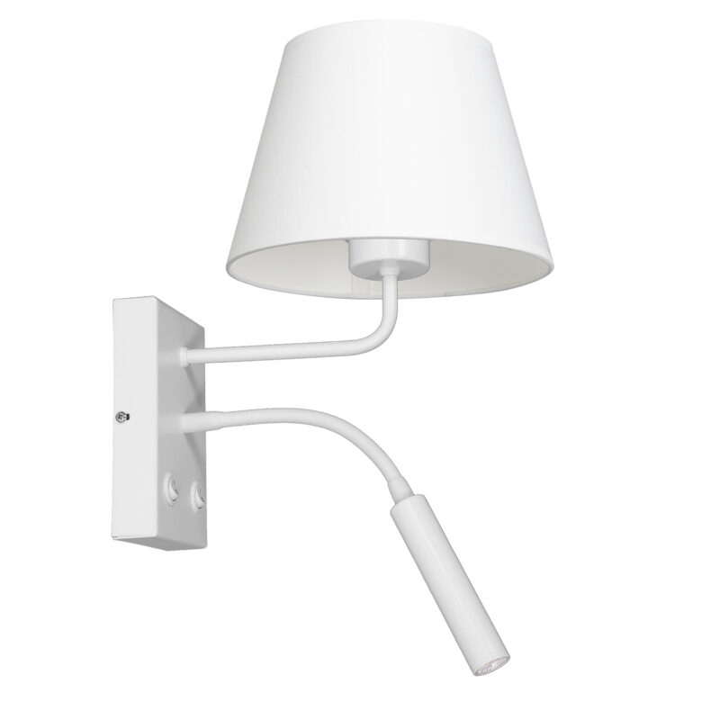 Kinkiet z abażurem Luminex Arden 3437 G9+E27 biały x1