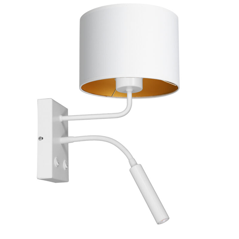 Kinkiet z abażurem Luminex Arden 3442 G9+E27 biały x1