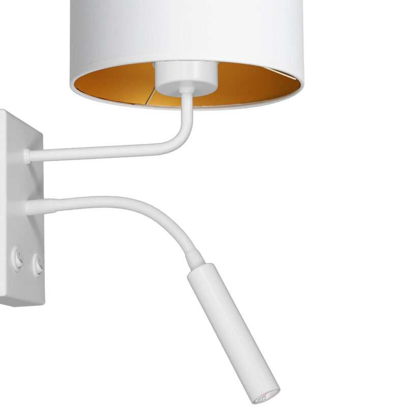 Kinkiet z abażurem Luminex Arden 3442 G9+E27 biały x1 - obrazek 3