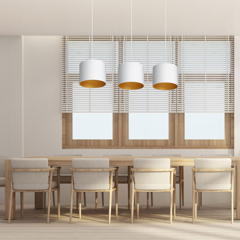 Żyrandol z abażurem Luminex Arden 3448 listwa biały x3 - obrazek 4
