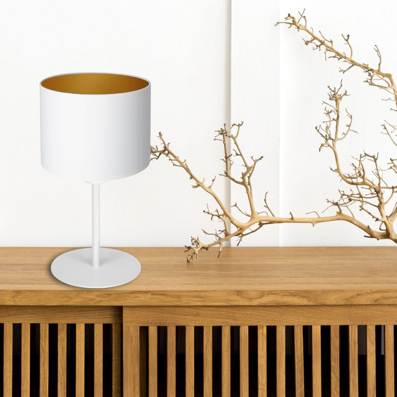Lampa biurkowa z abażurem Luminex Arden 3451 H34 biała x1 - obrazek 4