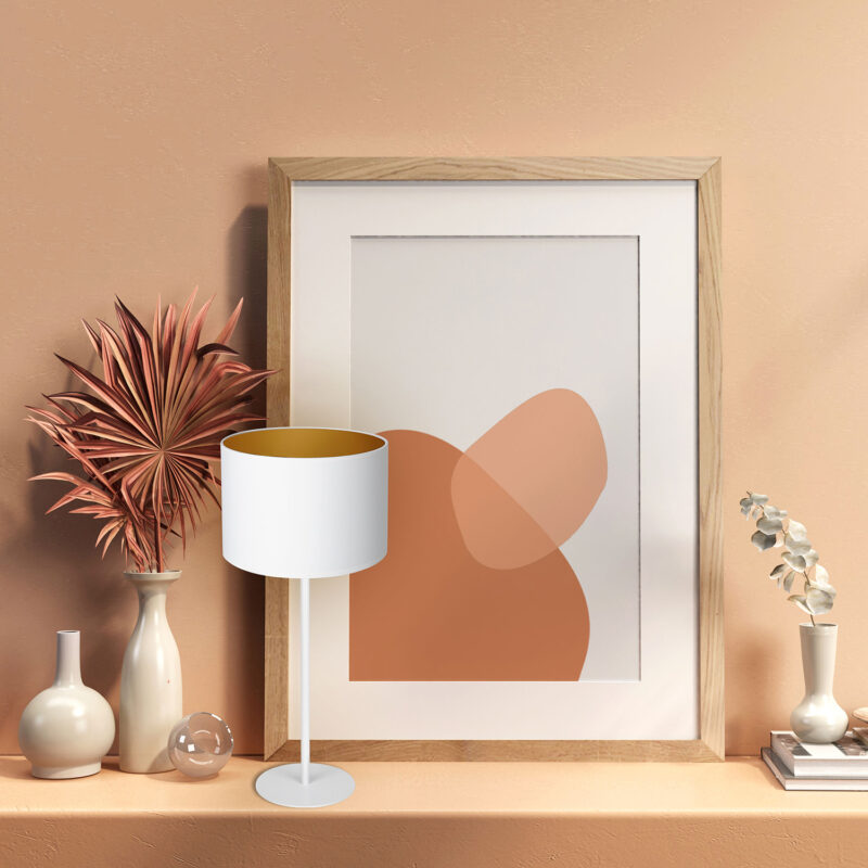 Lampa biurkowa z abażurem Luminex Arden 3452 H58 biała x1 - obrazek 4