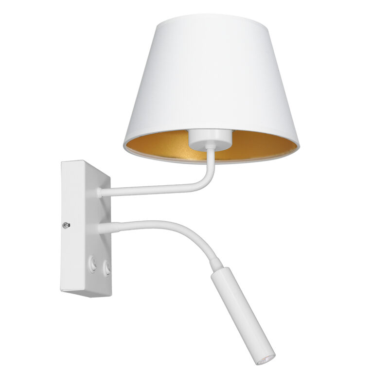 Kinkiet z abażurem Luminex Arden 3456 G9+E27 biały x1
