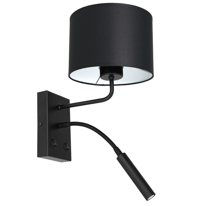 Kinkiet z abażurem Luminex Arden 3468 G9+E27 czarny x1