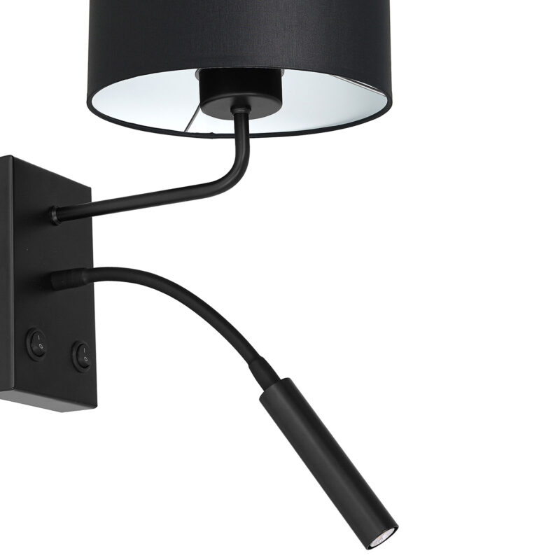 Kinkiet z abażurem Luminex Arden 3468 G9+E27 czarny x1 - obrazek 3