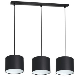 Żyrandol z abażurem Luminex Arden 3474 listwa czarny x3