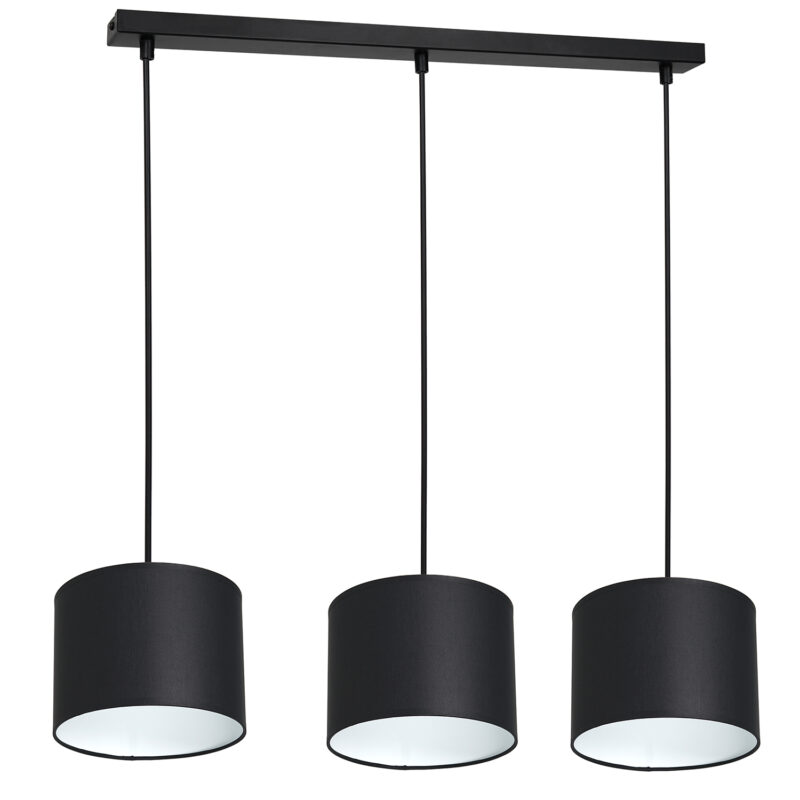Żyrandol z abażurem Luminex Arden 3474 listwa czarny x3