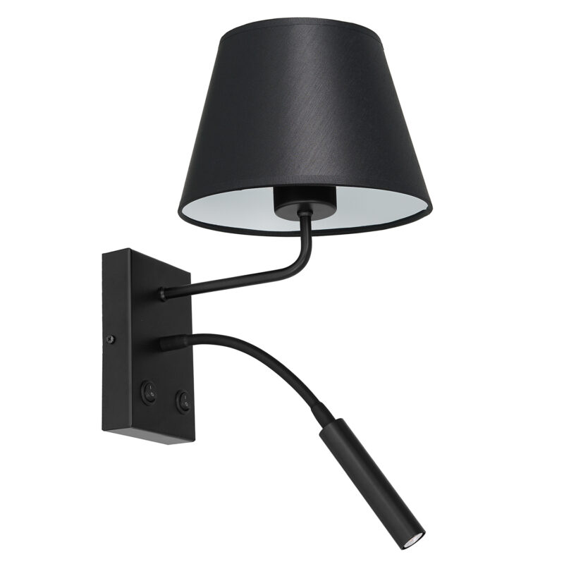 Kinkiet z abażurem Luminex Arden 3482 G9+E27 czarny x1