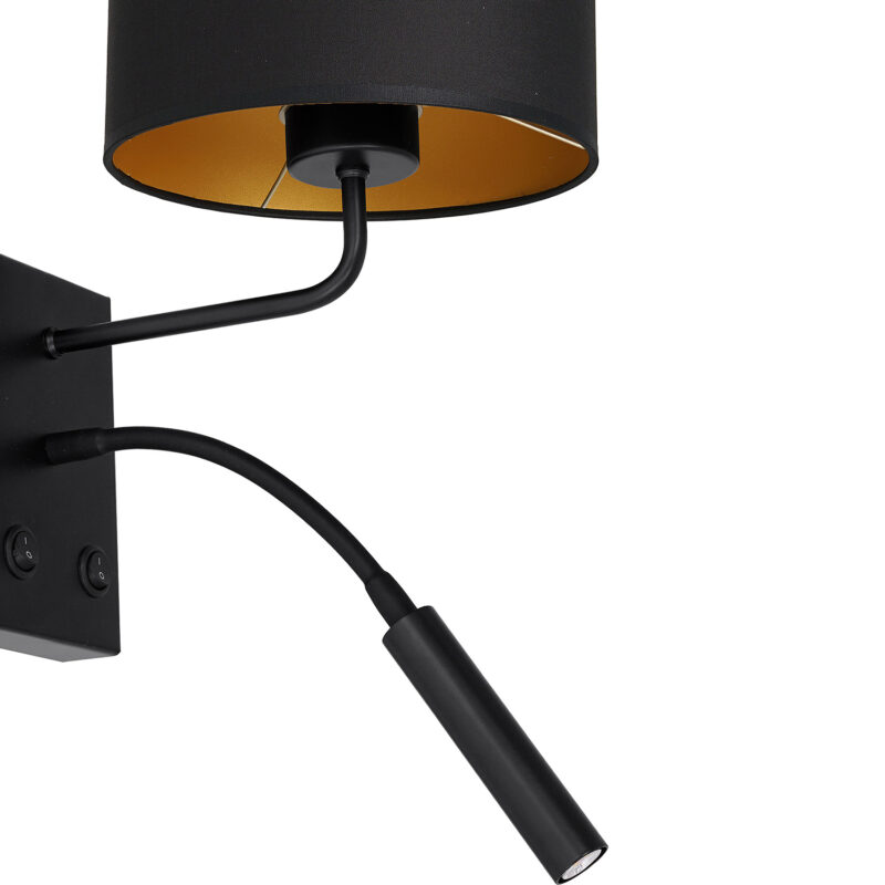 Kinkiet z abażurem Luminex Arden 3487 G9+E27 czarny x1 - obrazek 3
