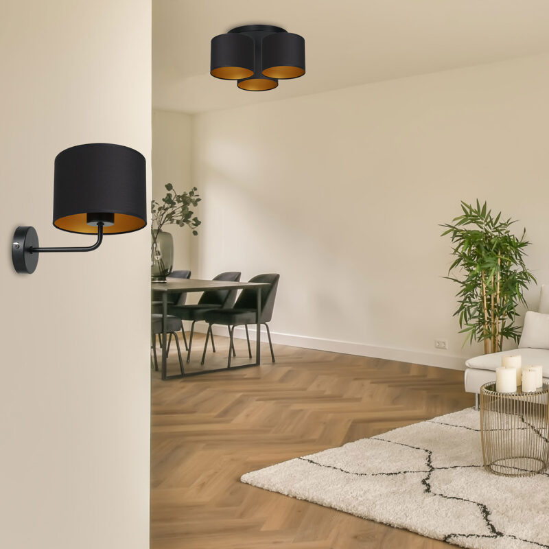 Plafon z abażurem Luminex Arden 3488 czarny x3 - obrazek 4