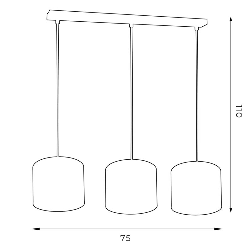 Żyrandol z abażurem Luminex Arden 3493 listwa czarny x3 - obrazek 5