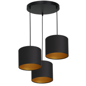 Żyrandol z abażurem Luminex Arden 3494 talerz 300mm czarny x3