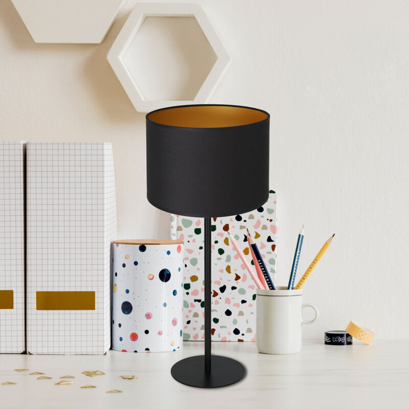 Lampa biurkowa z abażurem Luminex Arden 3497 H58 czarna x1 - obrazek 4