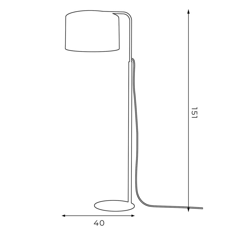 Lampa podłogowa z abażurem Luminex Arden 3499 czarna x1 - obrazek 5