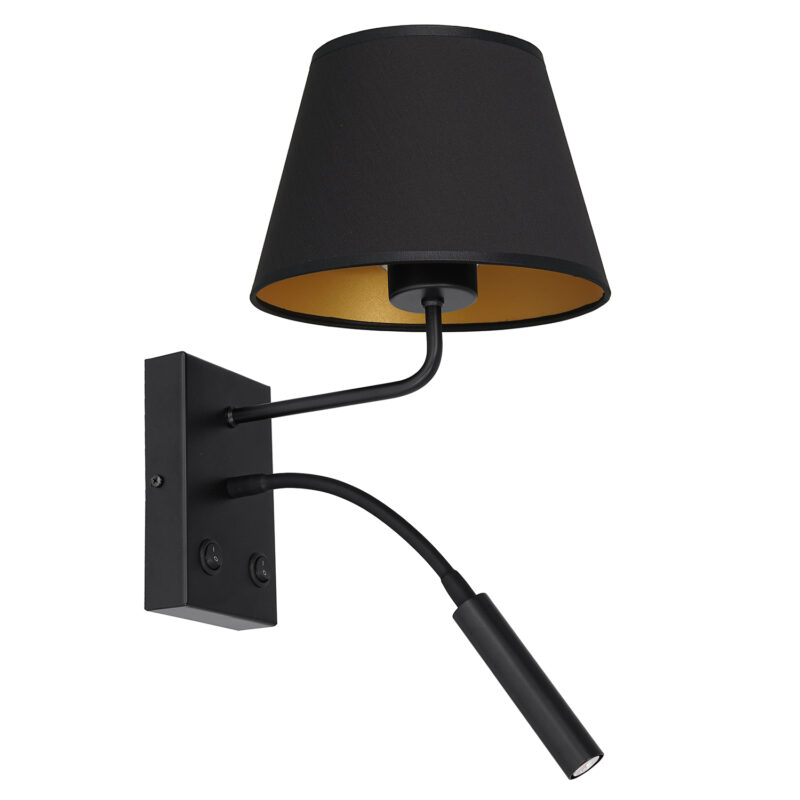 Kinkiet z abażurem Luminex Arden 3501 G9+E27 czarny x1