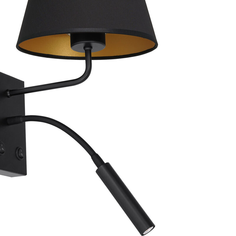 Kinkiet z abażurem Luminex Arden 3501 G9+E27 czarny x1 - obrazek 3